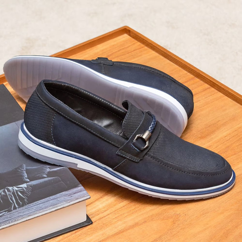 Mocassim Nobuck Masculino Azul