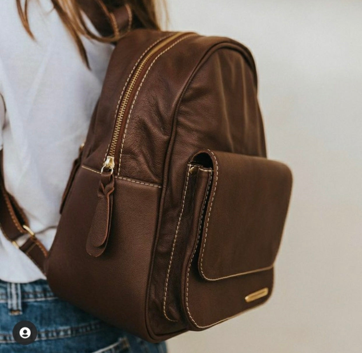 Mochila CECÍLIA Em Couro Legítimo