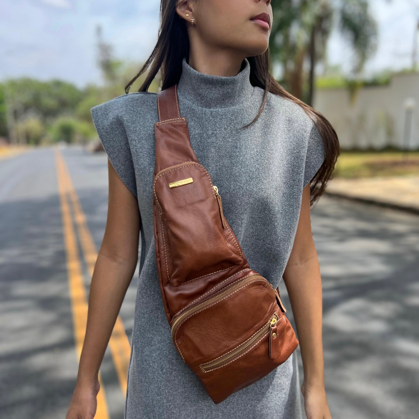 Pochete CLÁUDIA em Couro Legitimo